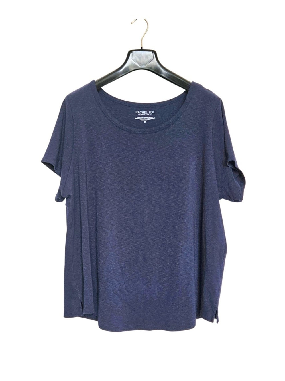Rachel Zoe Women's Plus Size 3X Navy Blue Short Sleeve Scoop Neck Tee